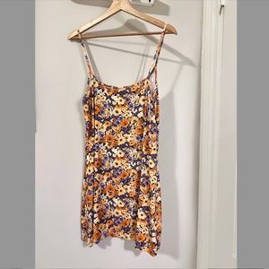 H&M Divided Floral Cotton Jersey Dress, Multi Color, Size L